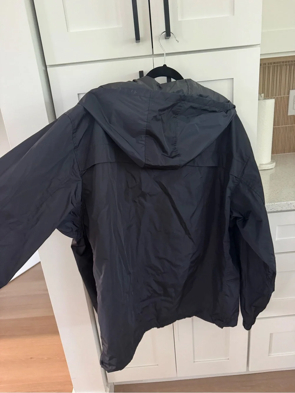 Black Lightweight Hooded Windbreaker Jacket